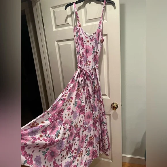 Label of Love Boutique Romantic Purple Floral Maxi-dress, Sz M - Picture 1 of 2